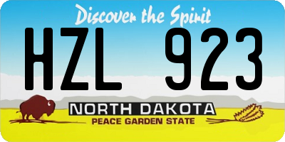 ND license plate HZL923