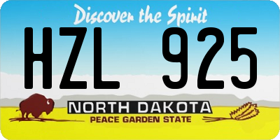 ND license plate HZL925