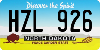 ND license plate HZL926