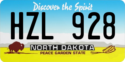 ND license plate HZL928