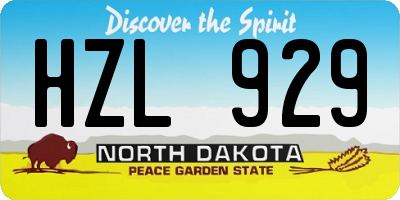 ND license plate HZL929