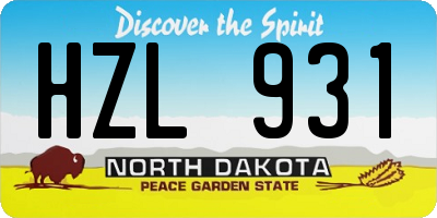 ND license plate HZL931