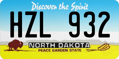 ND license plate HZL932