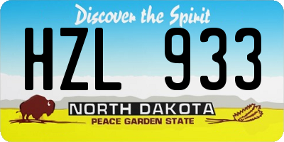ND license plate HZL933