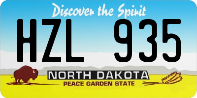 ND license plate HZL935