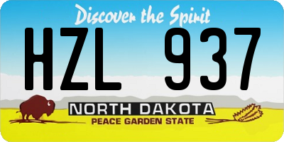 ND license plate HZL937