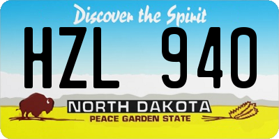 ND license plate HZL940