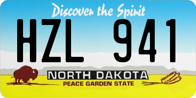ND license plate HZL941