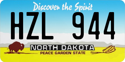 ND license plate HZL944