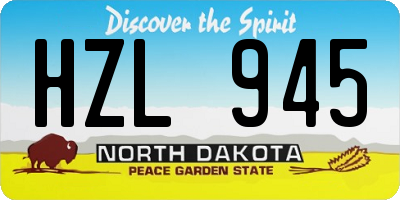ND license plate HZL945