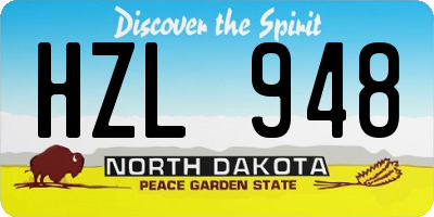 ND license plate HZL948