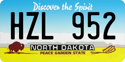 ND license plate HZL952