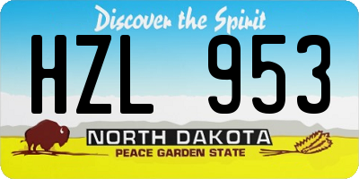ND license plate HZL953