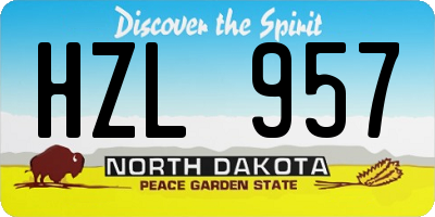 ND license plate HZL957