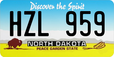 ND license plate HZL959