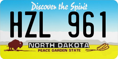 ND license plate HZL961