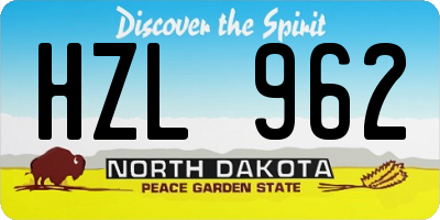 ND license plate HZL962