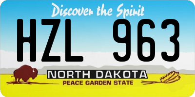 ND license plate HZL963