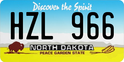 ND license plate HZL966