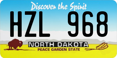 ND license plate HZL968
