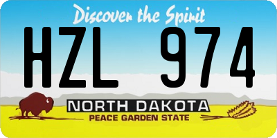 ND license plate HZL974