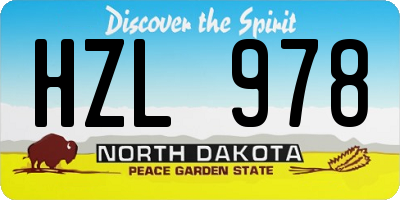 ND license plate HZL978