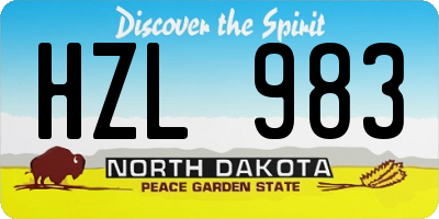 ND license plate HZL983
