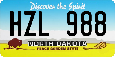 ND license plate HZL988
