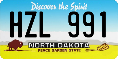 ND license plate HZL991