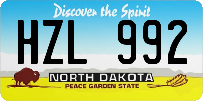 ND license plate HZL992