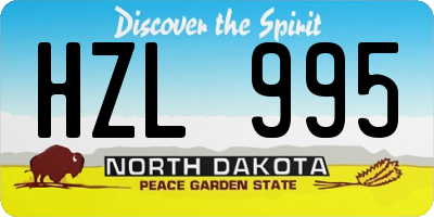 ND license plate HZL995