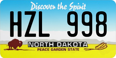 ND license plate HZL998