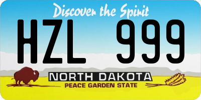 ND license plate HZL999