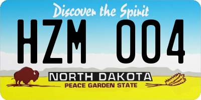 ND license plate HZM004
