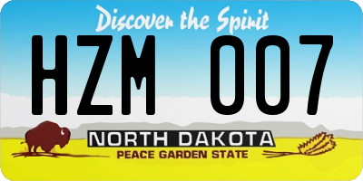 ND license plate HZM007