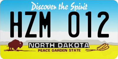 ND license plate HZM012
