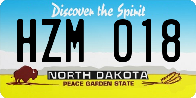 ND license plate HZM018