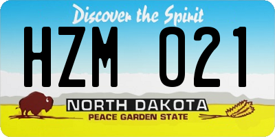 ND license plate HZM021