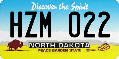 ND license plate HZM022