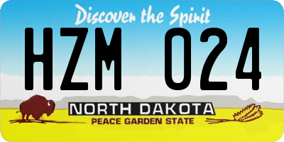 ND license plate HZM024