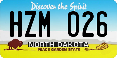 ND license plate HZM026