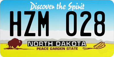 ND license plate HZM028