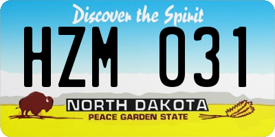 ND license plate HZM031