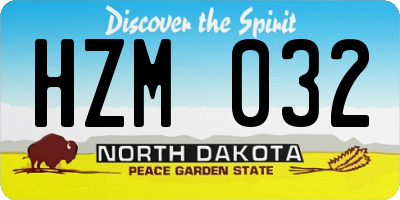 ND license plate HZM032