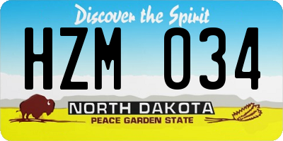 ND license plate HZM034