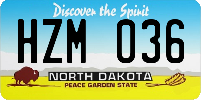 ND license plate HZM036