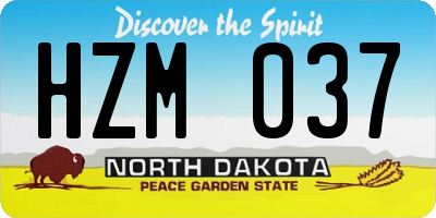 ND license plate HZM037