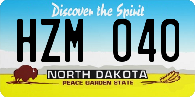 ND license plate HZM040