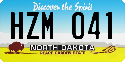 ND license plate HZM041