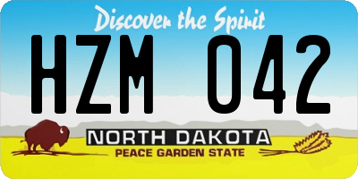 ND license plate HZM042